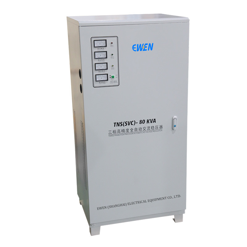 80KVA سه فاز صنعت ولتاژ ثبات کننده ولتاژ تنظیم کننده اتوماتیک 380VAC 400VAC با سرو موتور