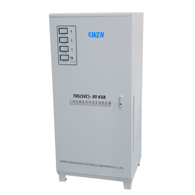 استیبلایزر ولتاژ سه فاز 80KVA 80KW تنظیم کننده ولتاژ خودکار و استیبلایزر برای استفاده صنعتی