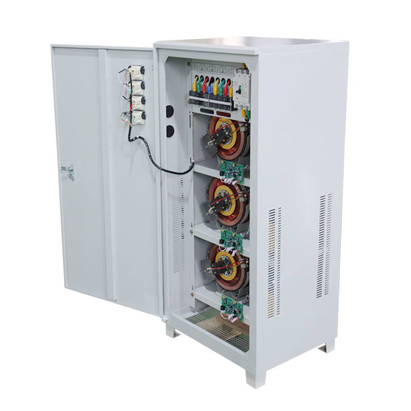 استیبلایزر ولتاژ سه فاز 80KVA 80KW تنظیم کننده ولتاژ خودکار و استیبلایزر برای استفاده صنعتی